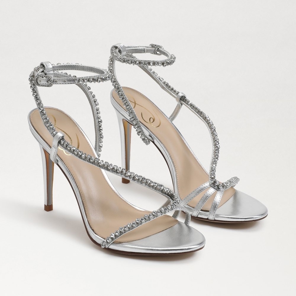 Sam Edelman Silver Rhinestone Heels - Picture 3 of 11